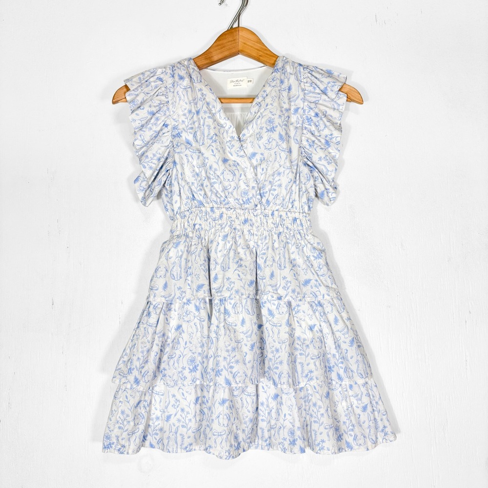 Shop The Mint Girls Find Yourself Light Blue Toile Dress 8/10 Lightweight Cotton